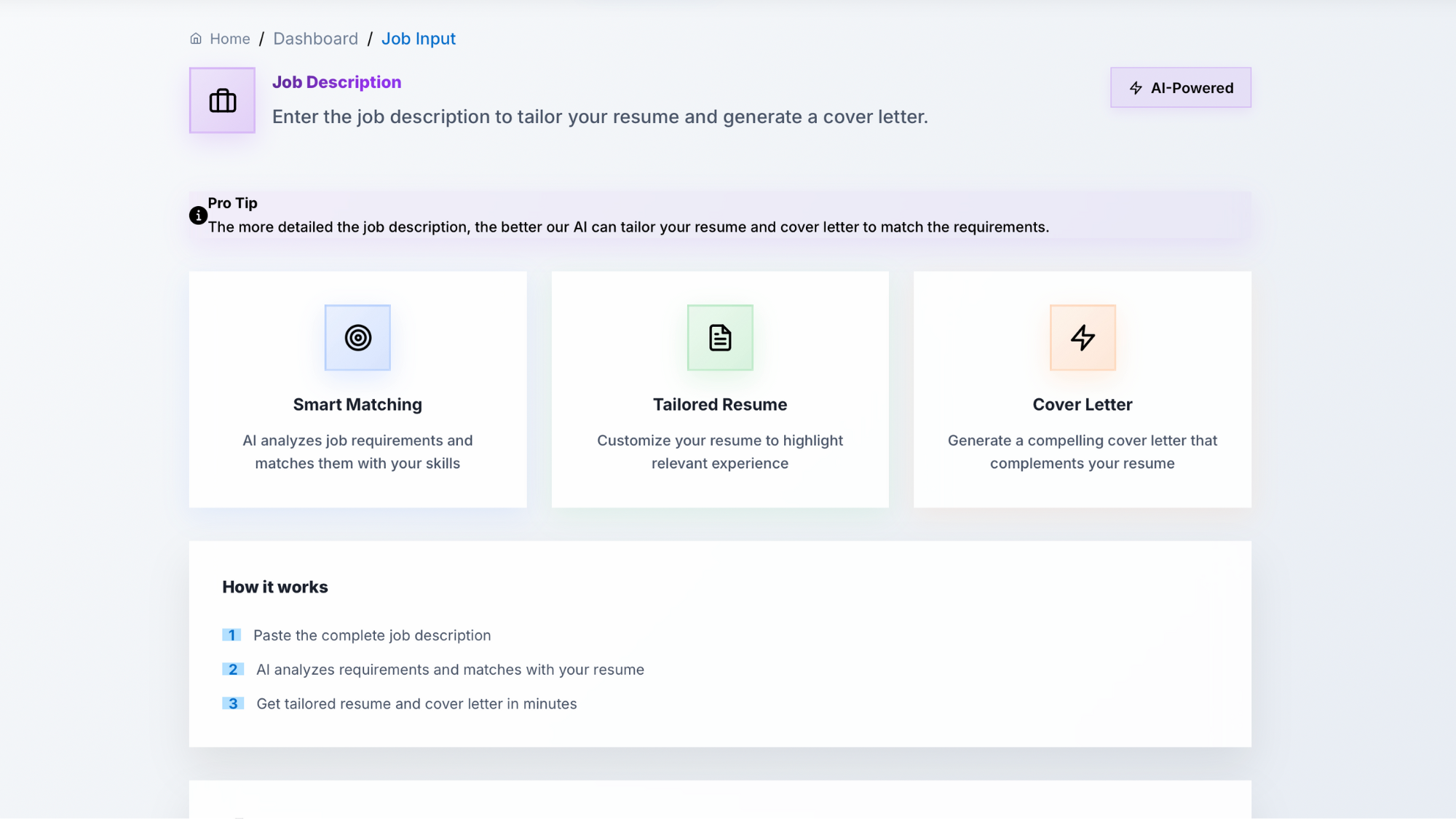 Job Input & Matching