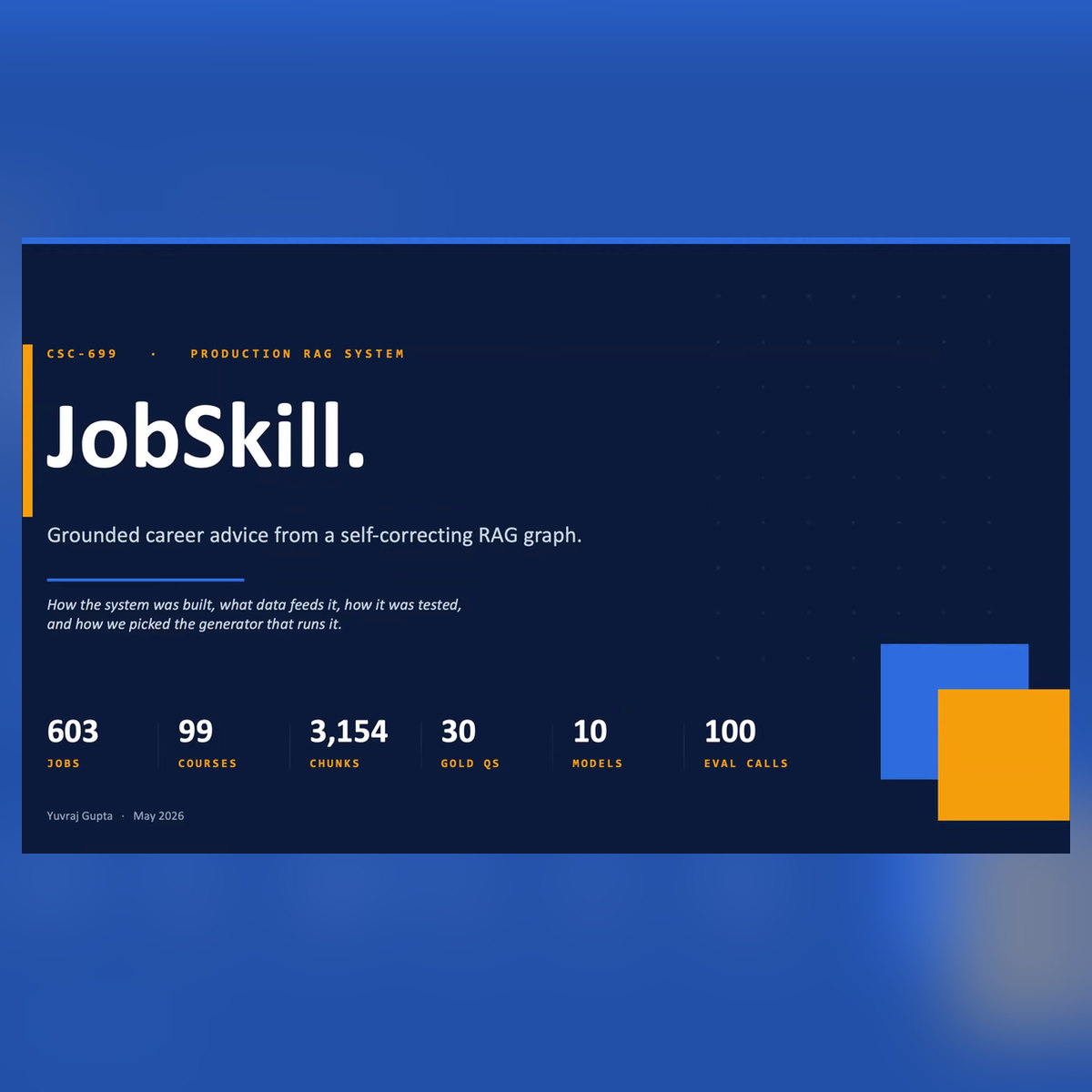 JobSkill – Self-RAG Career Advisor Screenshot