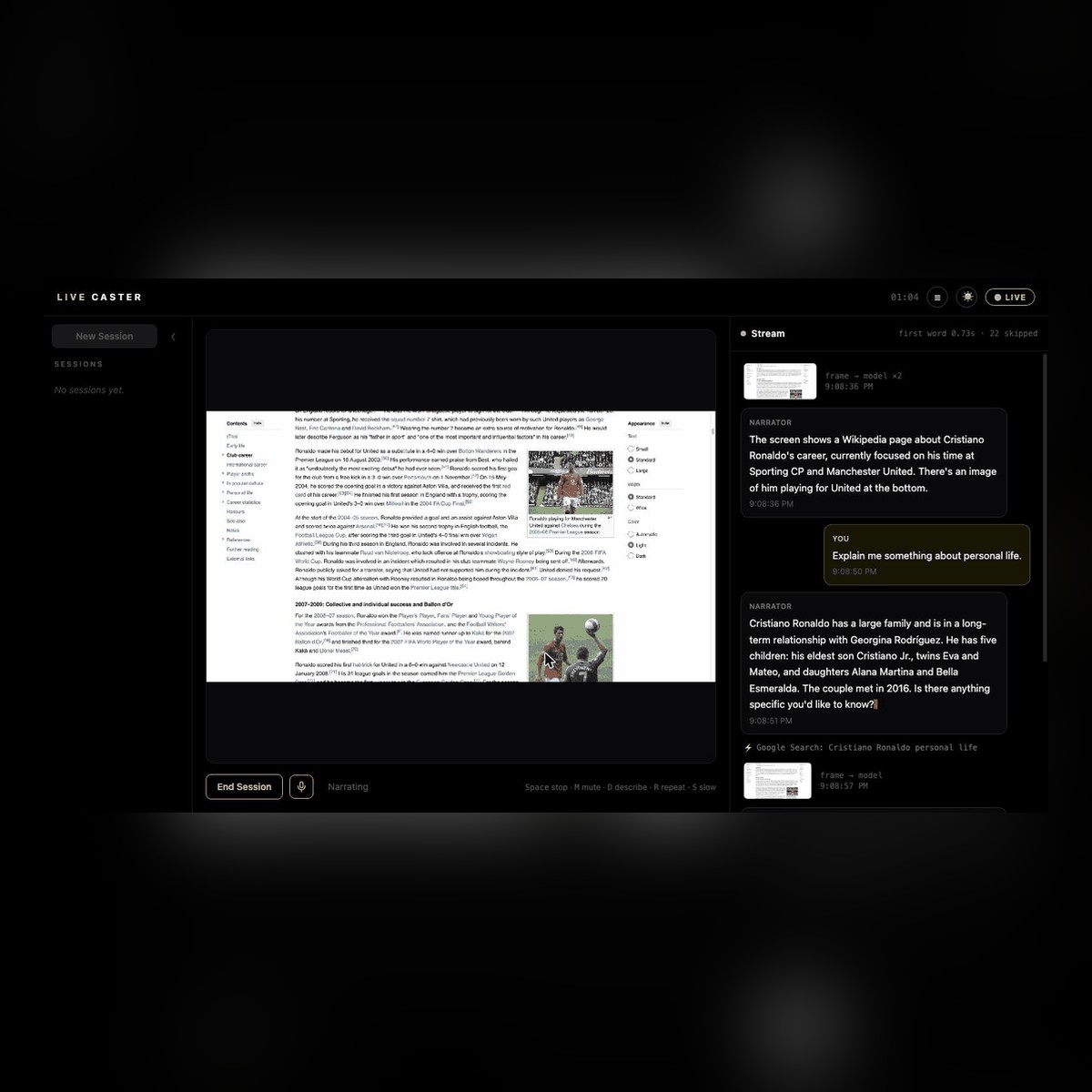Live Caster – Real-Time Screen Narrator