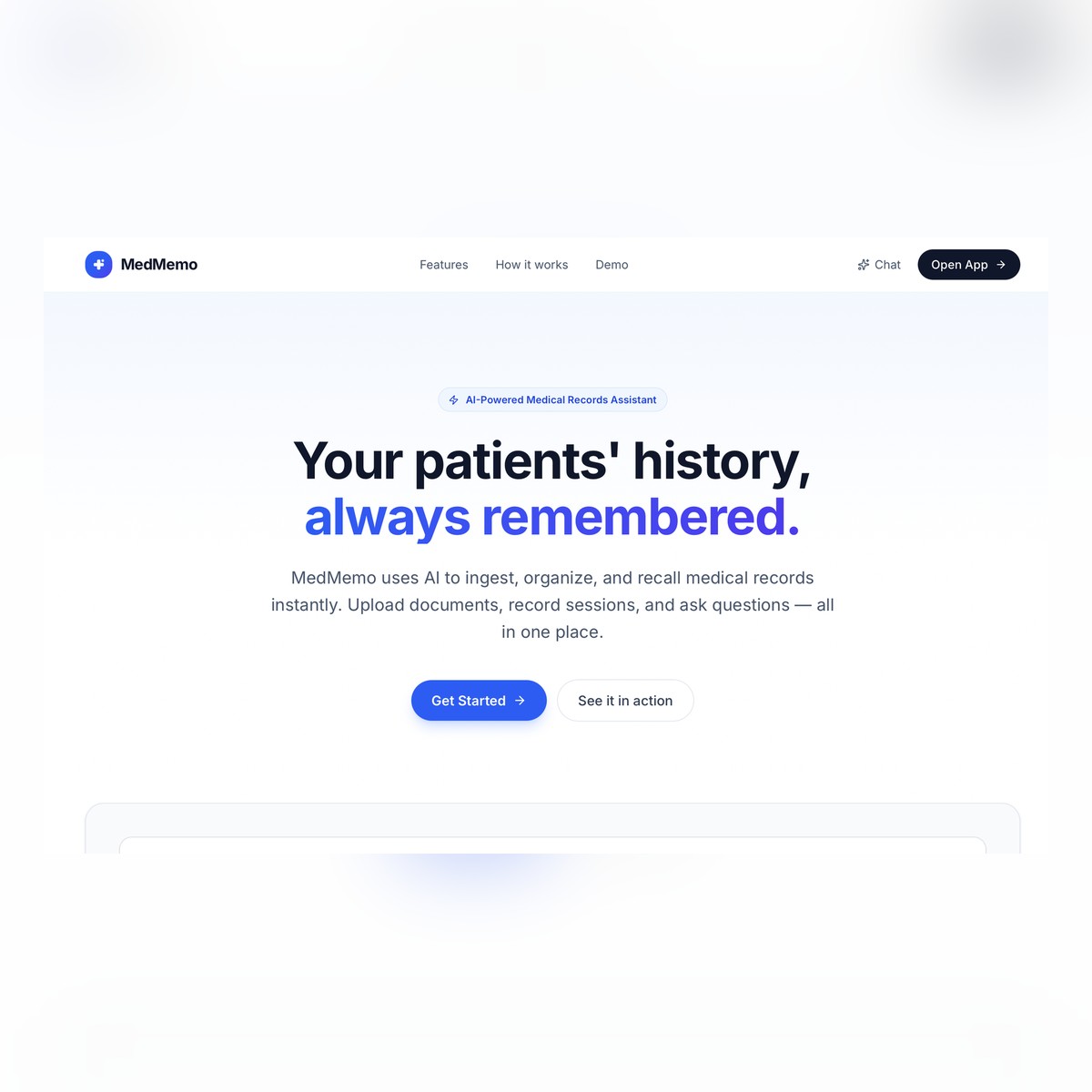 MediMemo – Conversational Medical Records