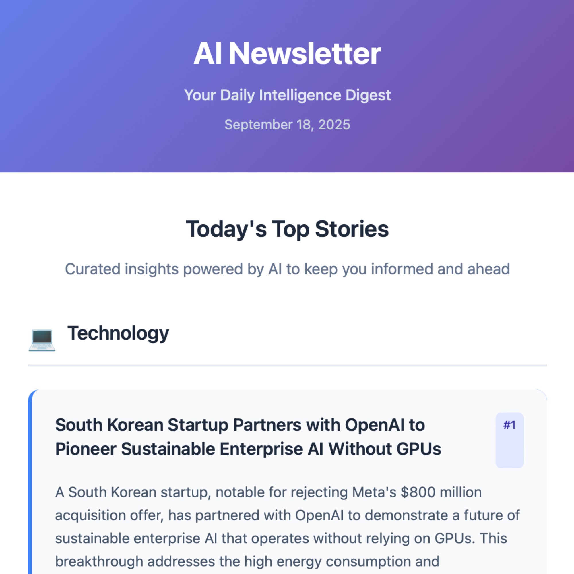 AI-Powered Newsletter System